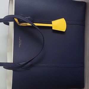 Tory burch Royal Blue compartment tote.